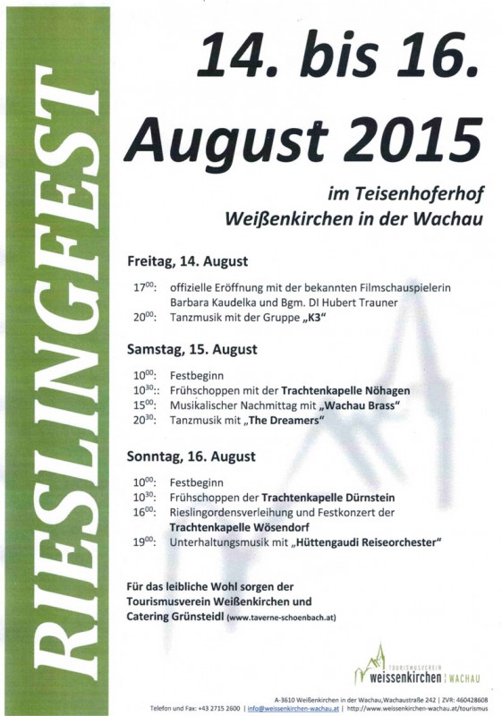 Plakat Rieslingfest